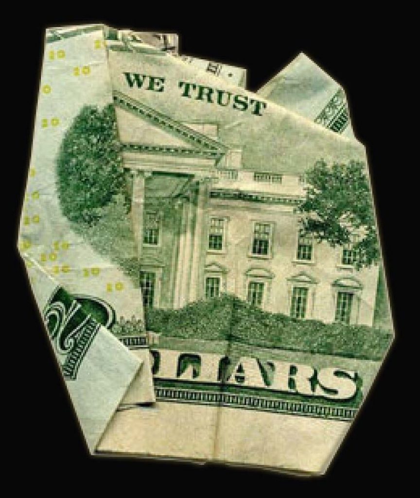Dan Tague folded money artwork